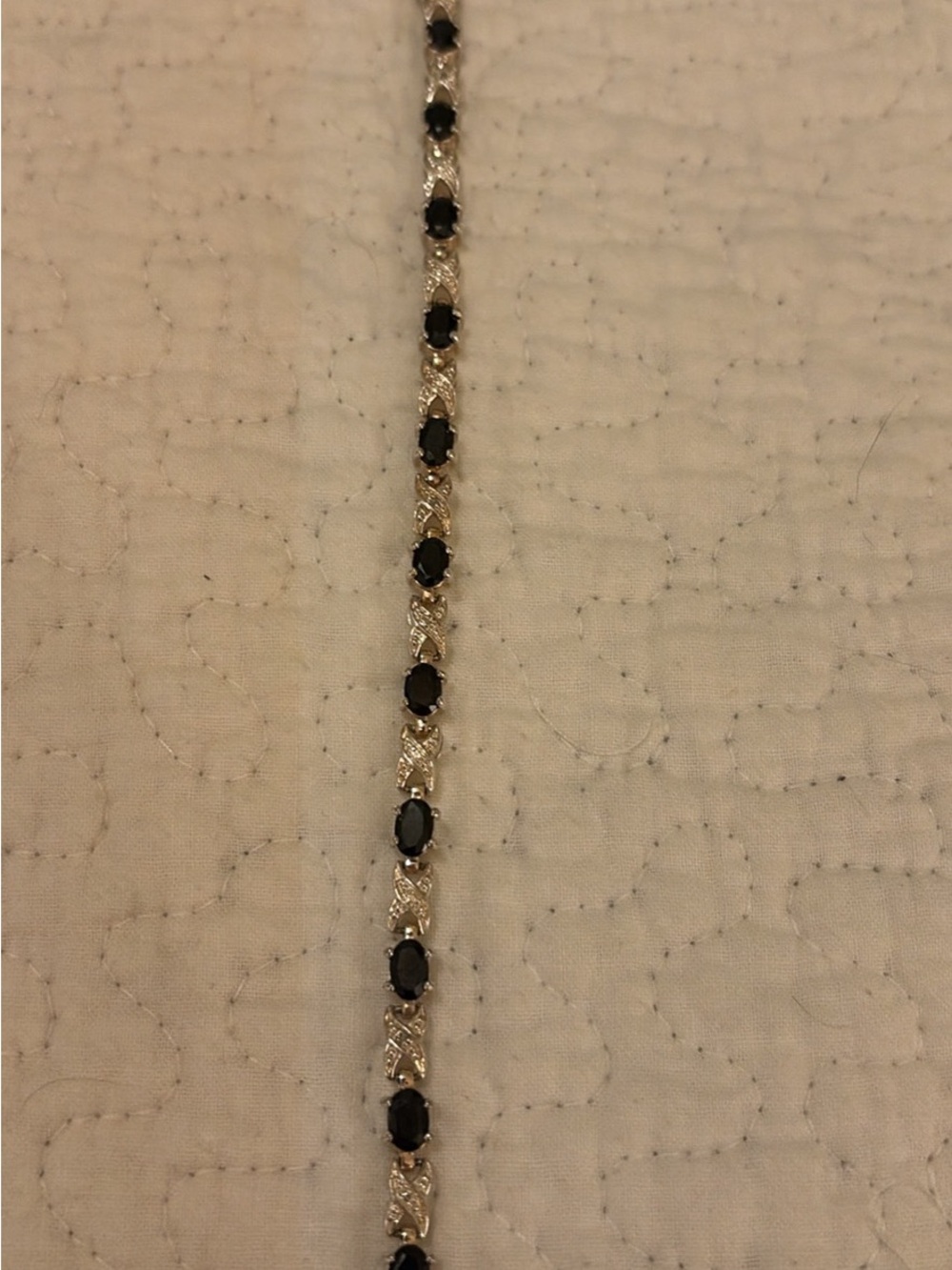 925 Sterling Silver Tennis Bracelet with Sapphires